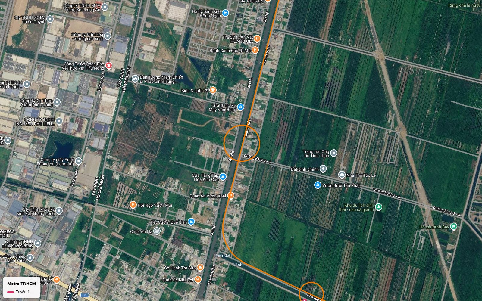 Ga trung chuyển của tuyến metro số 1 trên trục Thanh Niên – An Hạ giữa vùng canh tác Bình Chánh