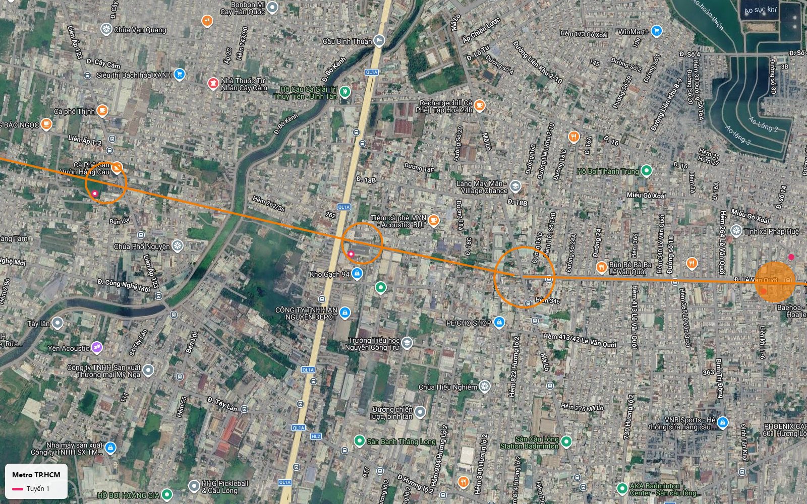 Vùng ga ngầm đầu tiên của tuyến metro số 1 TP.HCM trên trục Lê Văn Quới, quận Bình Tân