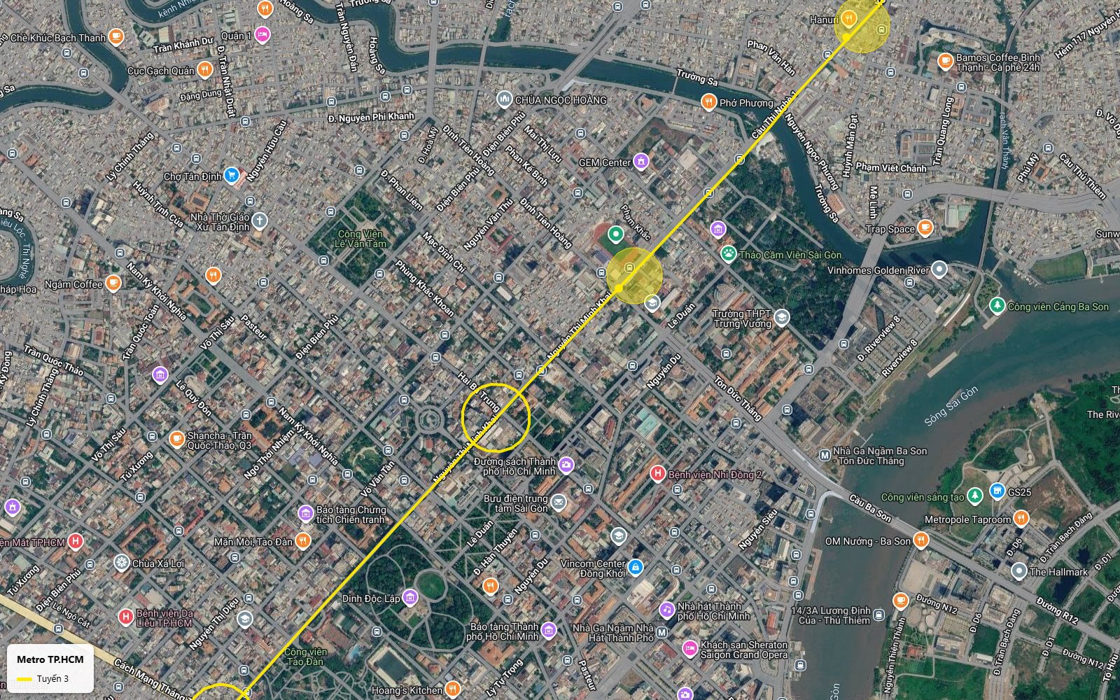 Toàn cảnh bản đồ tuyến metro số 3 TP.HCM qua Thảo Cầm Viên Sài Gòn, vượt kênh Thị Nghè lên Xô Viết Nghệ Tĩnh