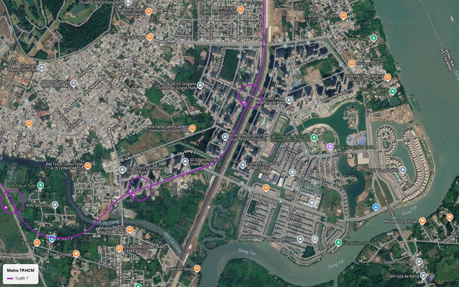 Toàn cảnh ga trung chuyển tuyến metro số 7 cạnh Vincom Mega Mall trong khu đô thị Vinhomes Grand Park
