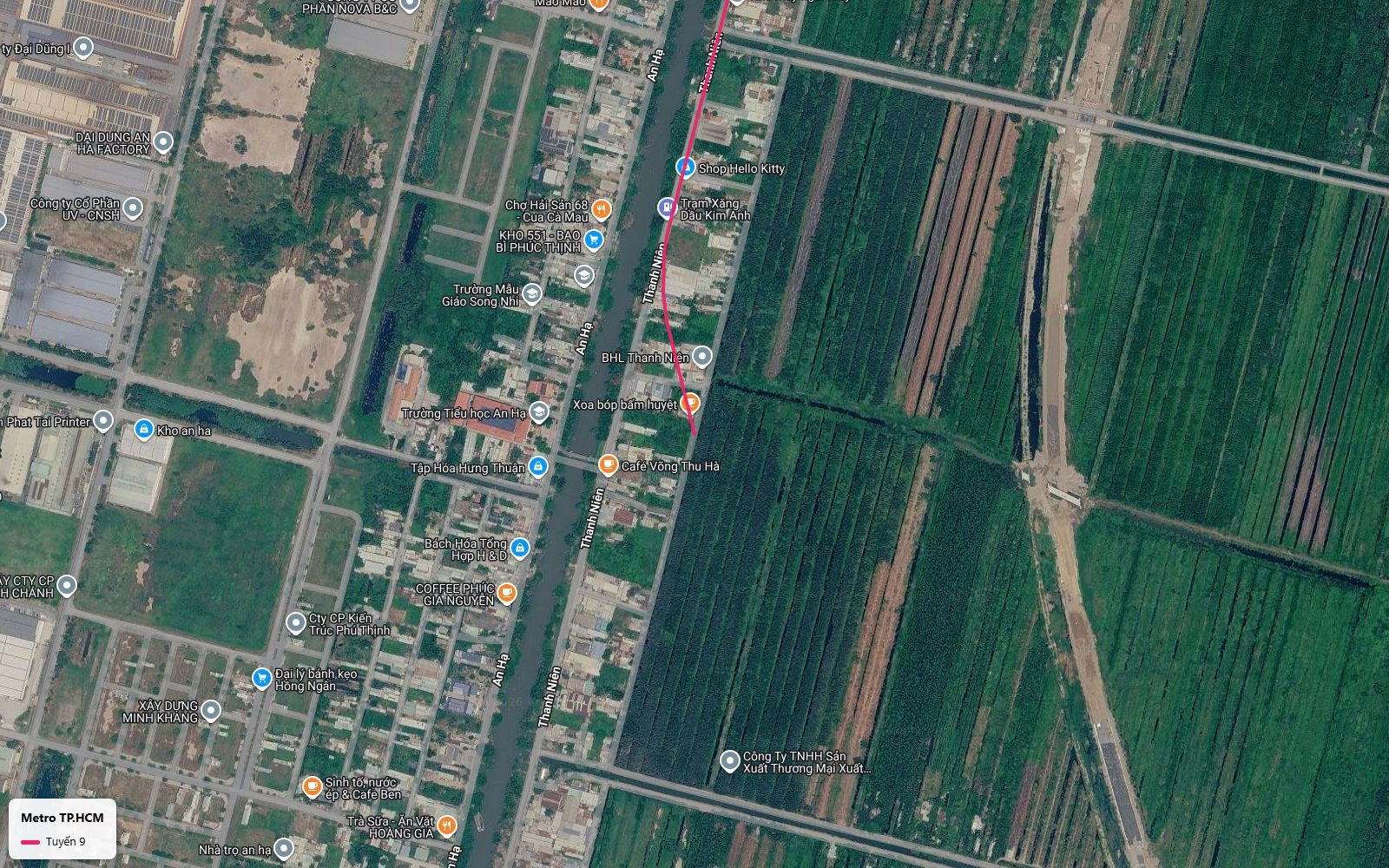 Toàn cảnh điểm cuối metro số 9 tại khu An Hạ trên đường Thanh Niên xã Phạm Văn Hai huyện Bình Chánh